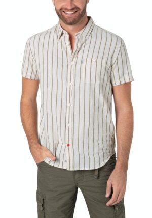 Timezone - Basic short sleeve shirt, ecru, green, yellow