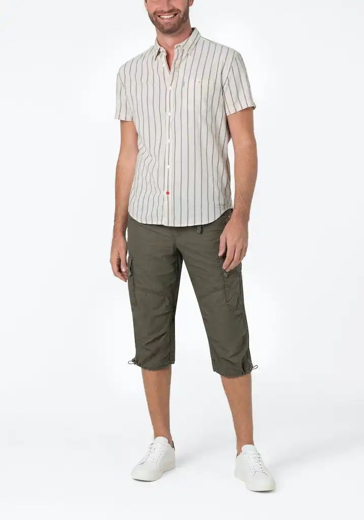 Timezone - Basic short sleeve shirt, ecru, green, yellow - Image 6