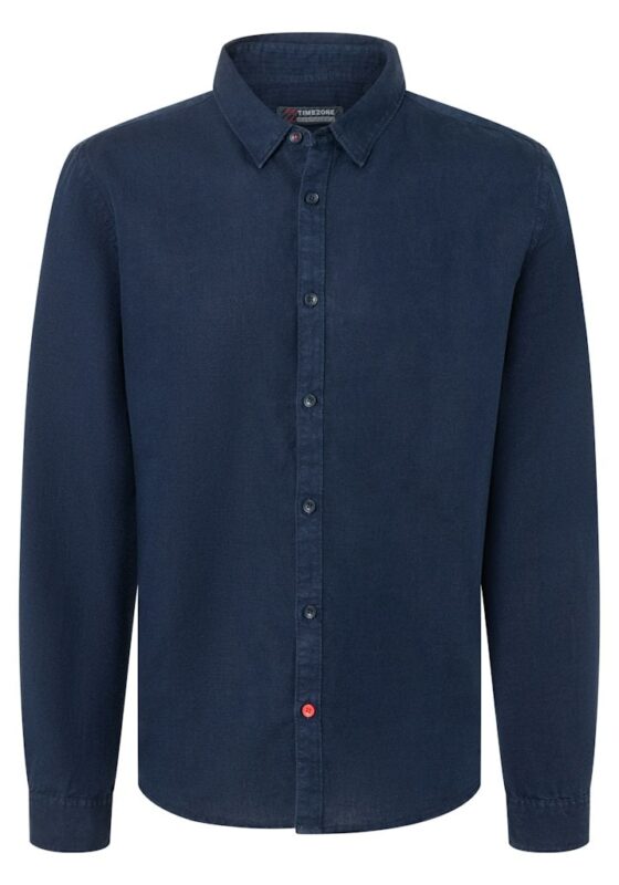 Timezone - Soft linen basic shirt, Navy - Image 2
