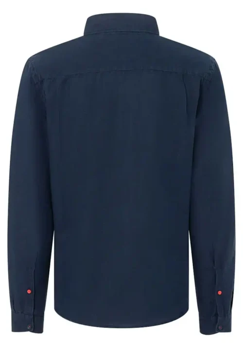 Timezone - Soft linen basic shirt, Navy - Image 4