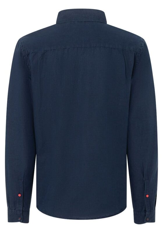 Timezone - Soft linen basic shirt, Navy - Image 4