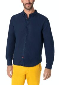 Timezone - Soft linen basic shirt, Navy