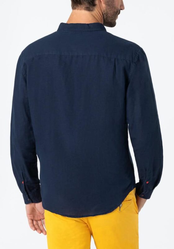 Timezone - Soft linen basic shirt, Navy - Image 5