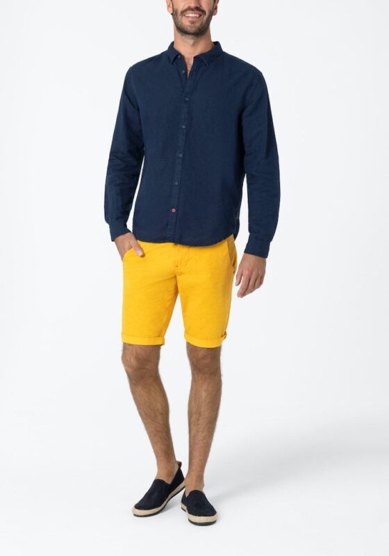 Timezone - Soft linen basic shirt, Navy - Image 6