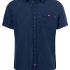 Timezone - Soft linen shortsleeve shirt, Navy