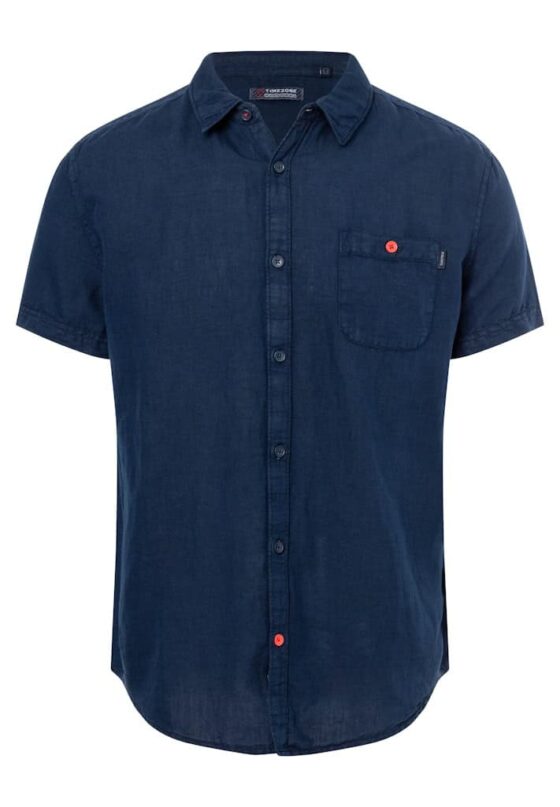 Timezone - Soft linen shortsleeve shirt, Navy