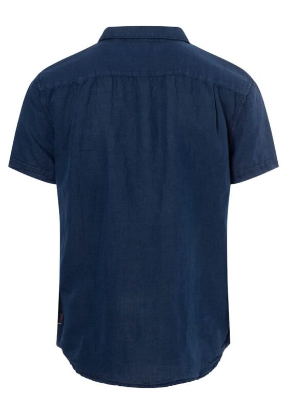 Timezone - Soft linen shortsleeve shirt, Navy - Image 2