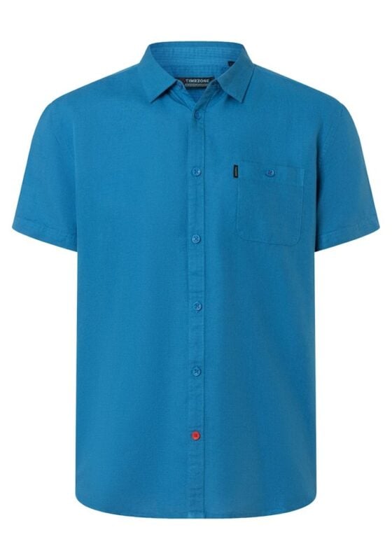 Timezone - Soft linen shortsleeve shirt, French blue - Image 2