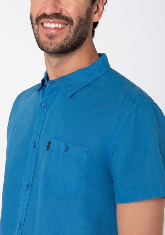 Timezone - Soft linen shortsleeve shirt, French blue - Image 4