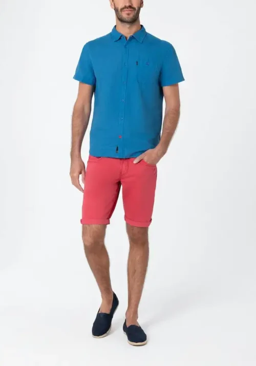 Timezone - Soft linen shortsleeve shirt, French blue image4