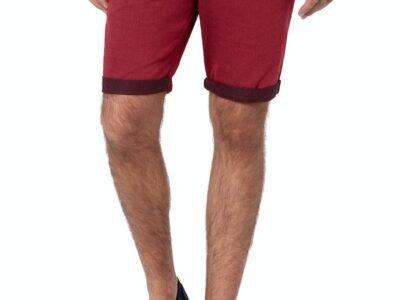 Timezone: Slim Janno Short Linen blend, Dark red