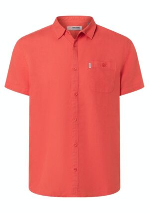 Alternative view of Timezone - Soft linen shortsleeve shirt, Coral orange