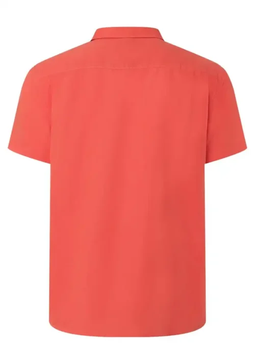 Timezone - Soft linen shortsleeve shirt, Coral orange - Image 5