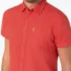 Timezone - Soft linen shortsleeve shirt, Coral orange - Image 3