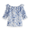 Scotch & Soda 177171: Off shoulder top with ruffles, Shell batik blue