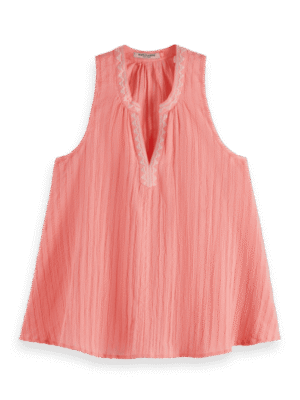 Scotch & Soda 177196: Tank top with tape detail, Coral
