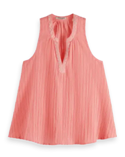 Scotch & Soda 177196: Tank top with tape detail, Coral