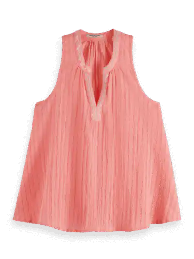 Scotch & Soda 177196: Tank top with tape detail, Coral