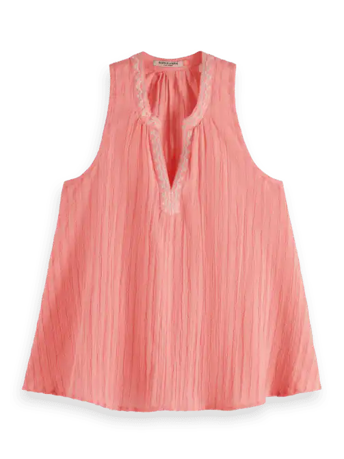 Scotch & Soda 177196: Tank top with tape detail, Coral