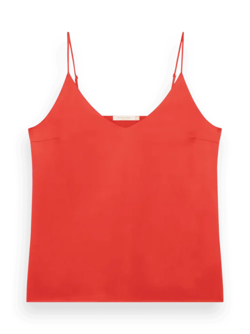 Scotch & Soda 177192: Camisole woven front jersey back, Campfire