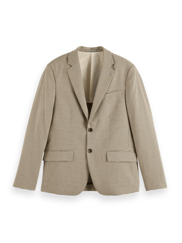 Scotch & Soda 178356 : Single breasted Yarn-Dyed Blazer, Offwhite mini check - Image 2