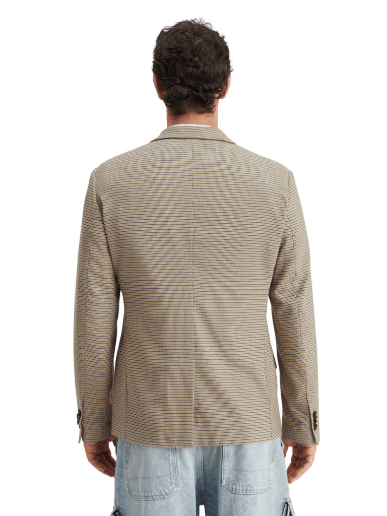 Scotch & Soda 178356 : Single breasted Yarn-Dyed Blazer, Offwhite mini check - Image 5