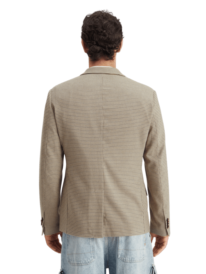 Scotch & Soda 178356 : Single breasted Yarn-Dyed Blazer, Offwhite mini check - Image 5
