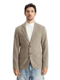 Scotch & Soda 178356 : Single breasted Yarn-Dyed Blazer, Offwhite mini check