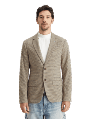 Scotch & Soda 178356 : Single breasted Yarn-Dyed Blazer, Offwhite mini check