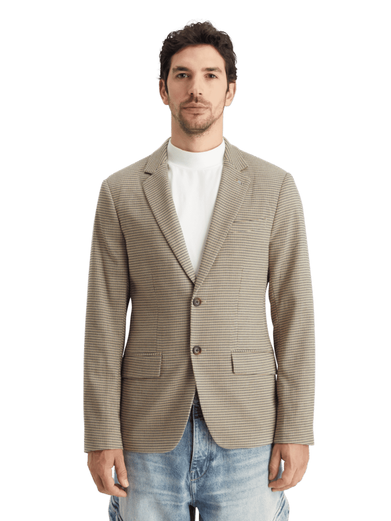 Scotch & Soda 178356 : Single breasted Yarn-Dyed Blazer, Offwhite mini check