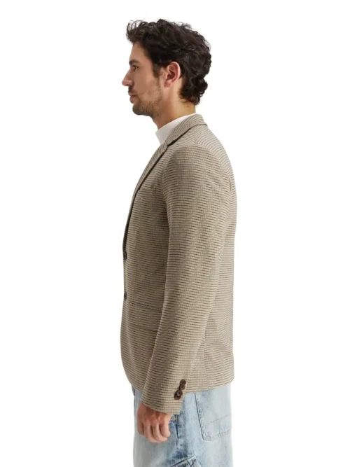 Scotch & Soda 178356 : Single breasted Yarn-Dyed Blazer, Offwhite mini check - Image 3