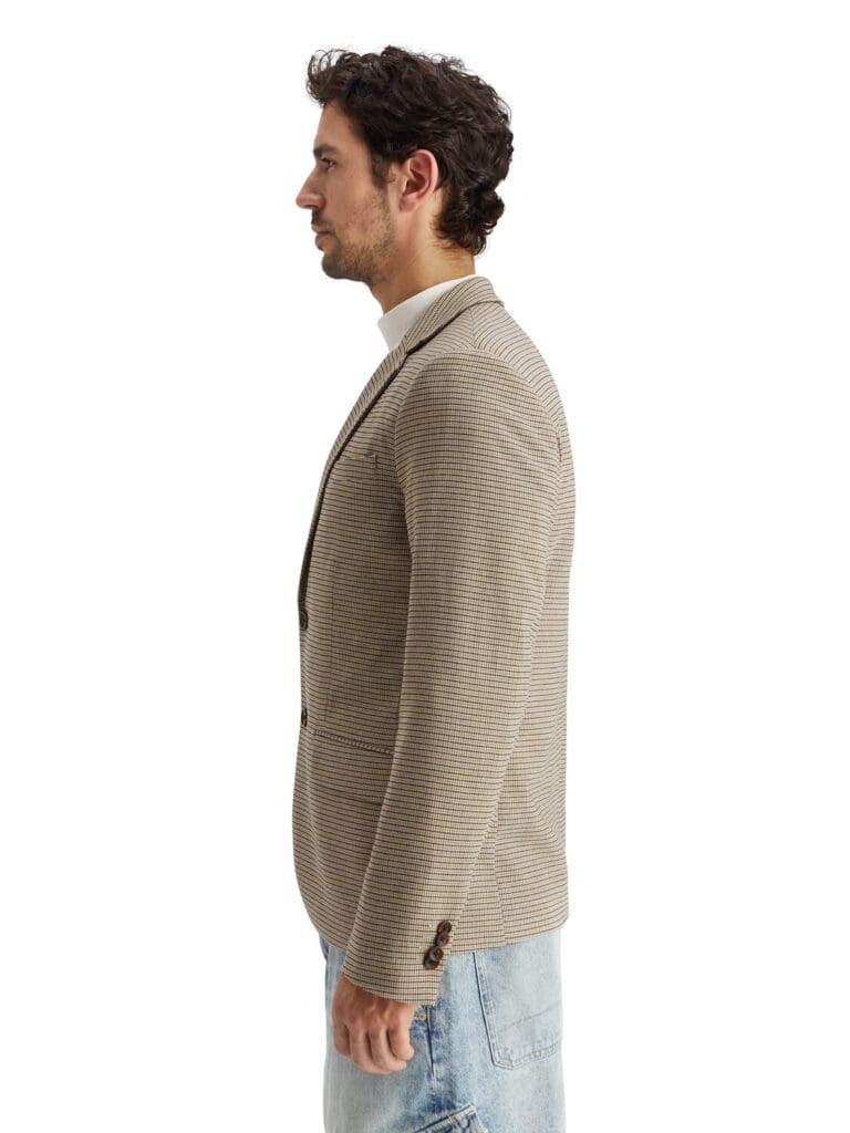 Scotch & Soda 178356 : Single breasted Yarn-Dyed Blazer, Offwhite mini check - Image 3