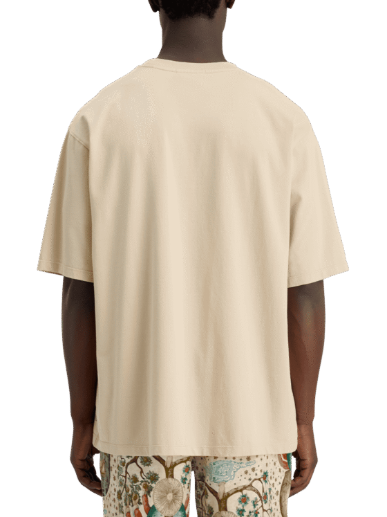 Scotch & Soda 178491 : Embassy of the free mind artwork t-shirt, Parchment - Image 3