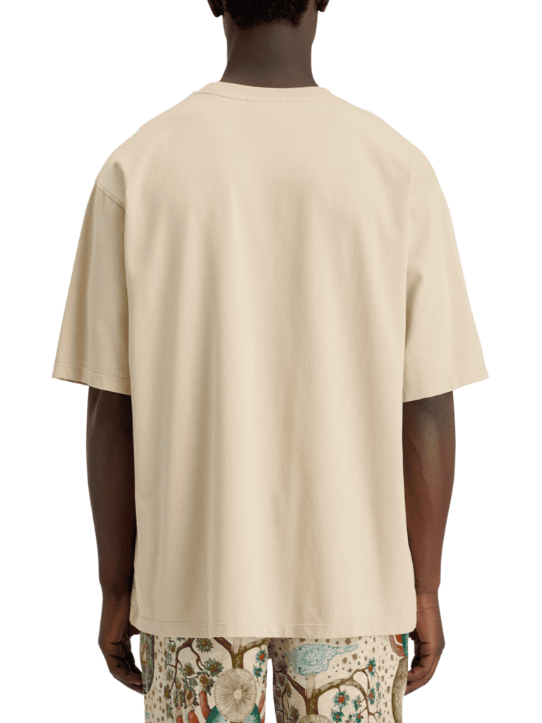 Scotch & Soda 178491 : Embassy of the free mind artwork t-shirt, Parchment - Image 3