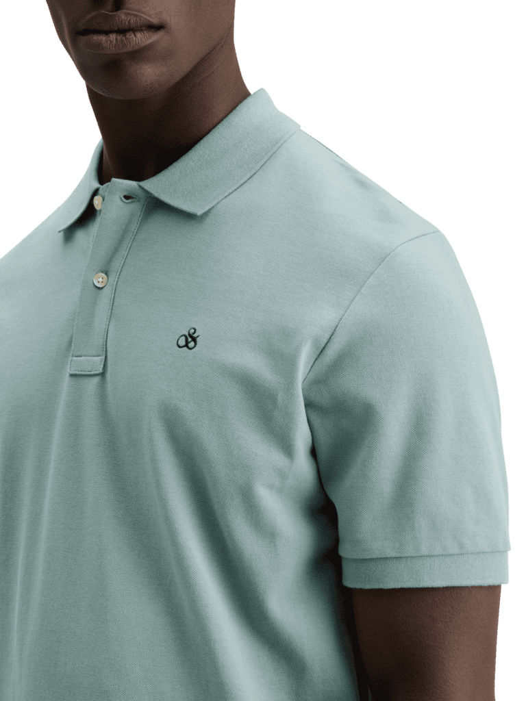 Scotch & Soda 178513 : Essential Cotton Pique Polo, Bay blue - Image 3