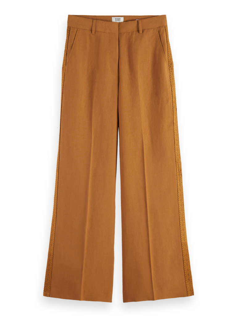 Scotch & Soda 177623 : Hana pant with crochet, Tobacco