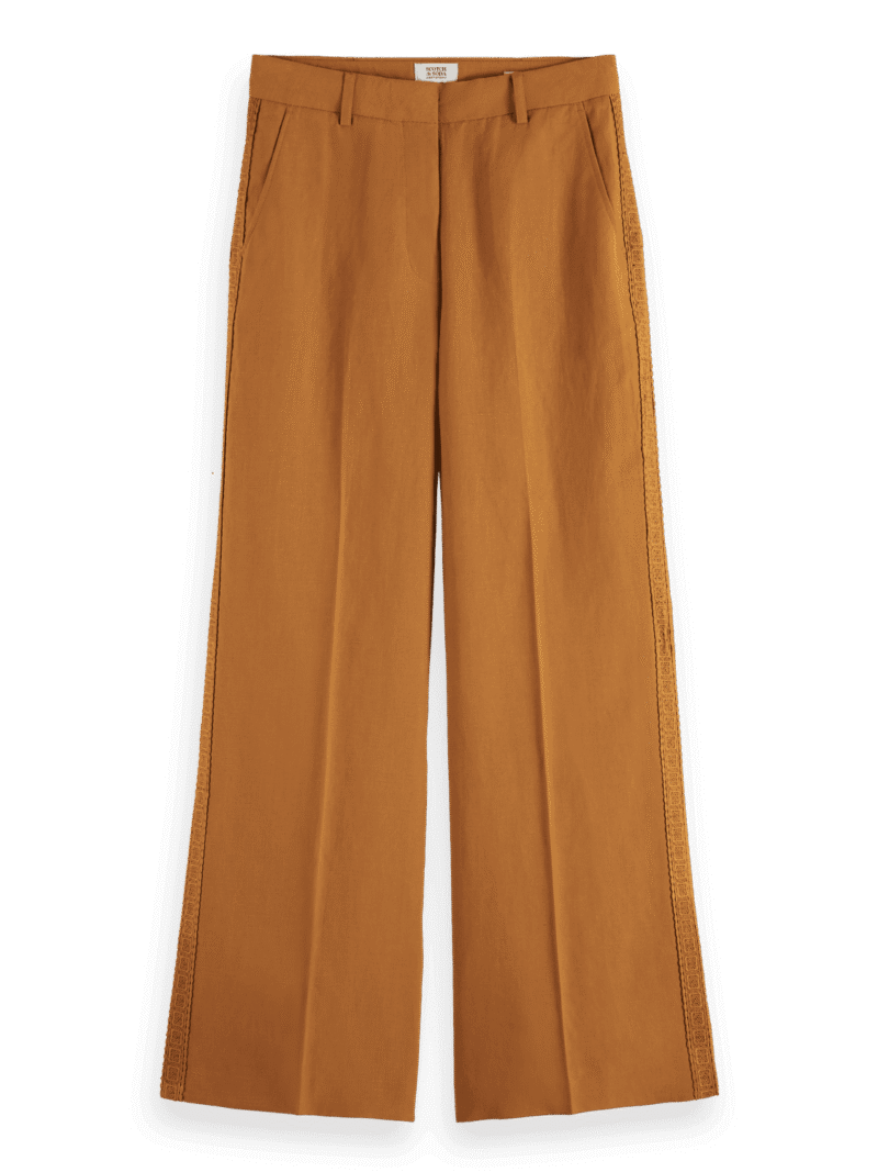 Scotch & Soda 177623 : Hana pant with crochet, Tobacco
