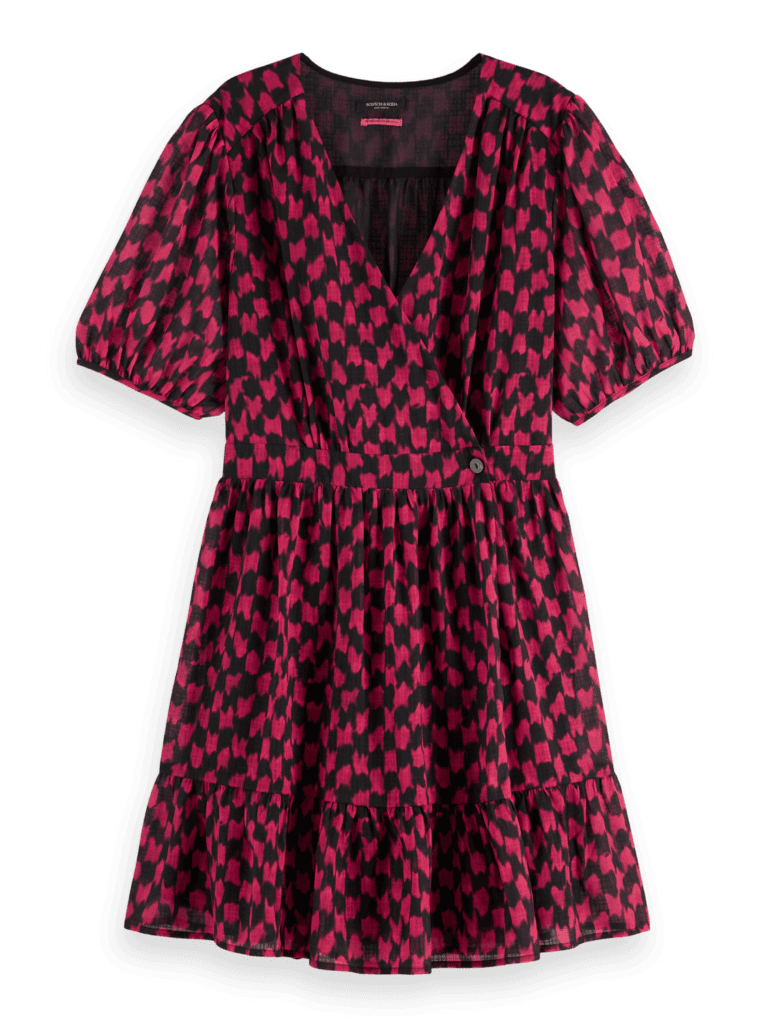 Scotch & Soda 177731 : Mini wrap dress, Ikat checkerboard