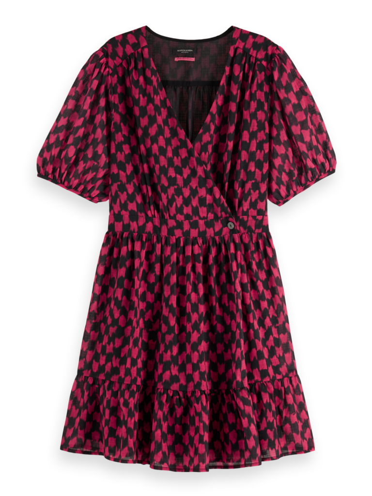 Scotch & Soda 177731 : Mini wrap dress, Ikat checkerboard