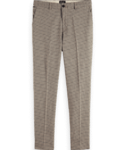 Scotch & Soda 178378: Irving Classic Yarn-Dyed Chino, Offwhite mini check