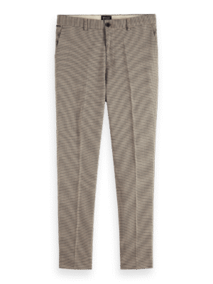 Scotch & Soda 178378: Irving Classic Yarn-Dyed Chino, Offwhite mini check