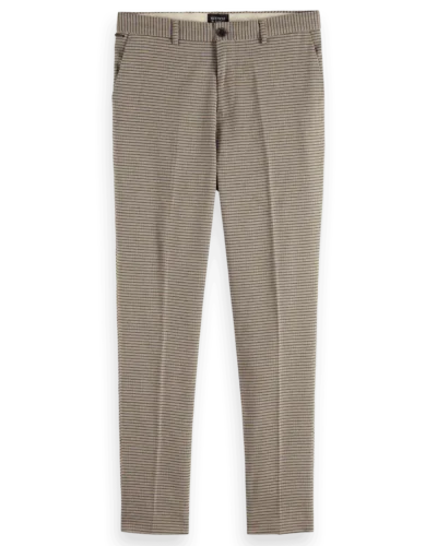 Scotch & Soda 178378: Irving Classic Yarn-Dyed Chino, Offwhite mini check