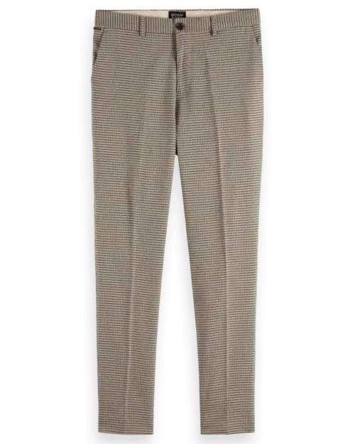 Scotch & Soda 178378: Irving Classic Yarn-Dyed Chino, Offwhite mini check
