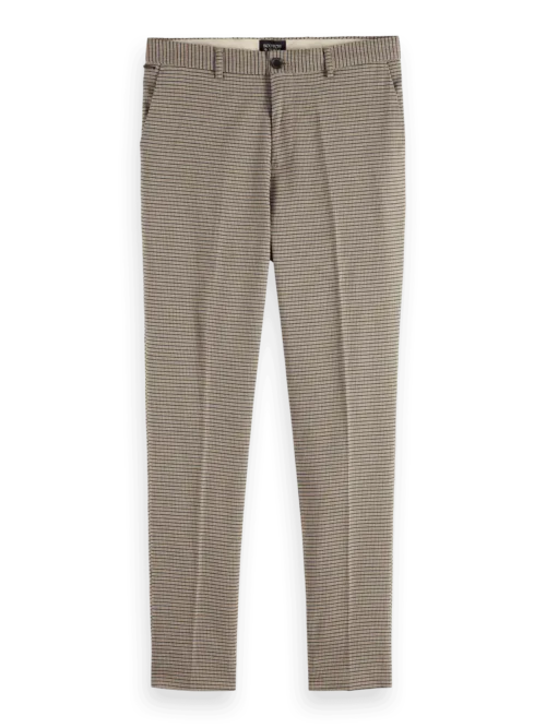 Scotch & Soda 178378: Irving Classic Yarn-Dyed Chino, Offwhite mini check