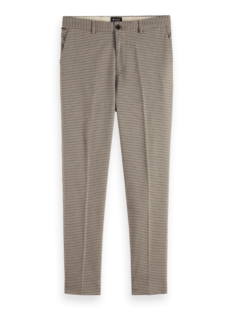 Scotch & Soda 178378: Irving Classic Yarn-Dyed Chino, Offwhite mini check