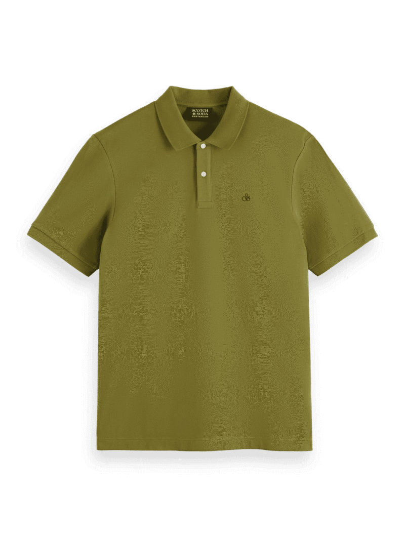 Scotch & Soda 178513 : Essential Cotton Pique Polo, Moss green