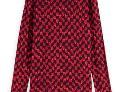 Scotch & Soda 177679 :  Long sleeve t-shirt AOP, Ikat checkerboard