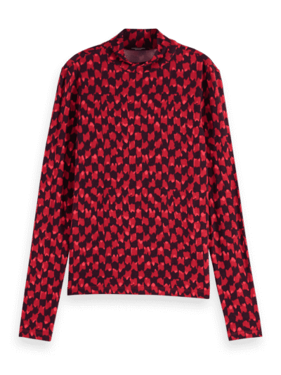 Scotch & Soda 177679 :  Long sleeve t-shirt AOP, Ikat checkerboard