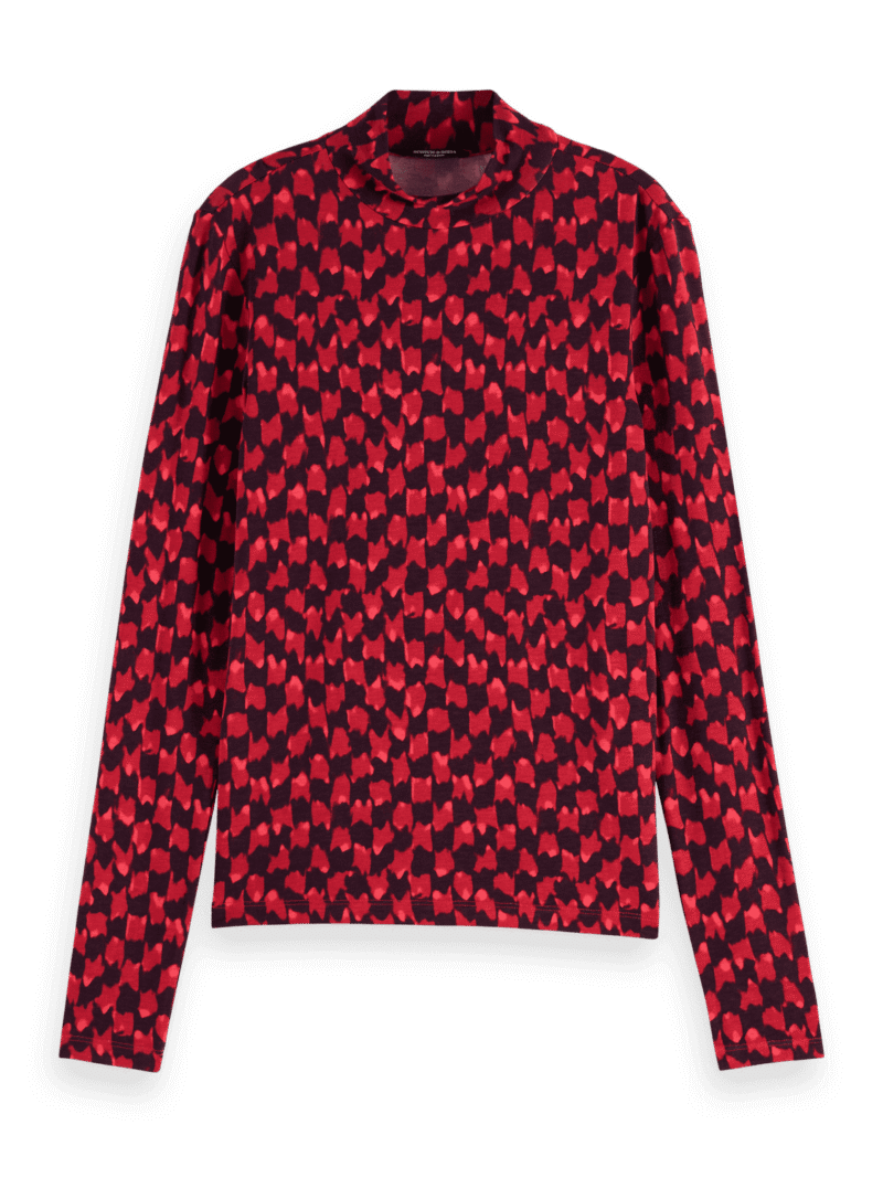 Scotch & Soda 177679 :  Long sleeve t-shirt AOP, Ikat checkerboard
