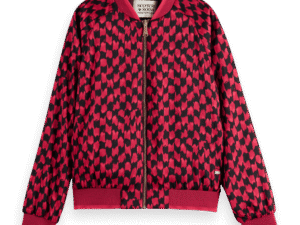 Scotch & Soda  177597 : Reversible printed bomber jacket, Ikat checkerboard